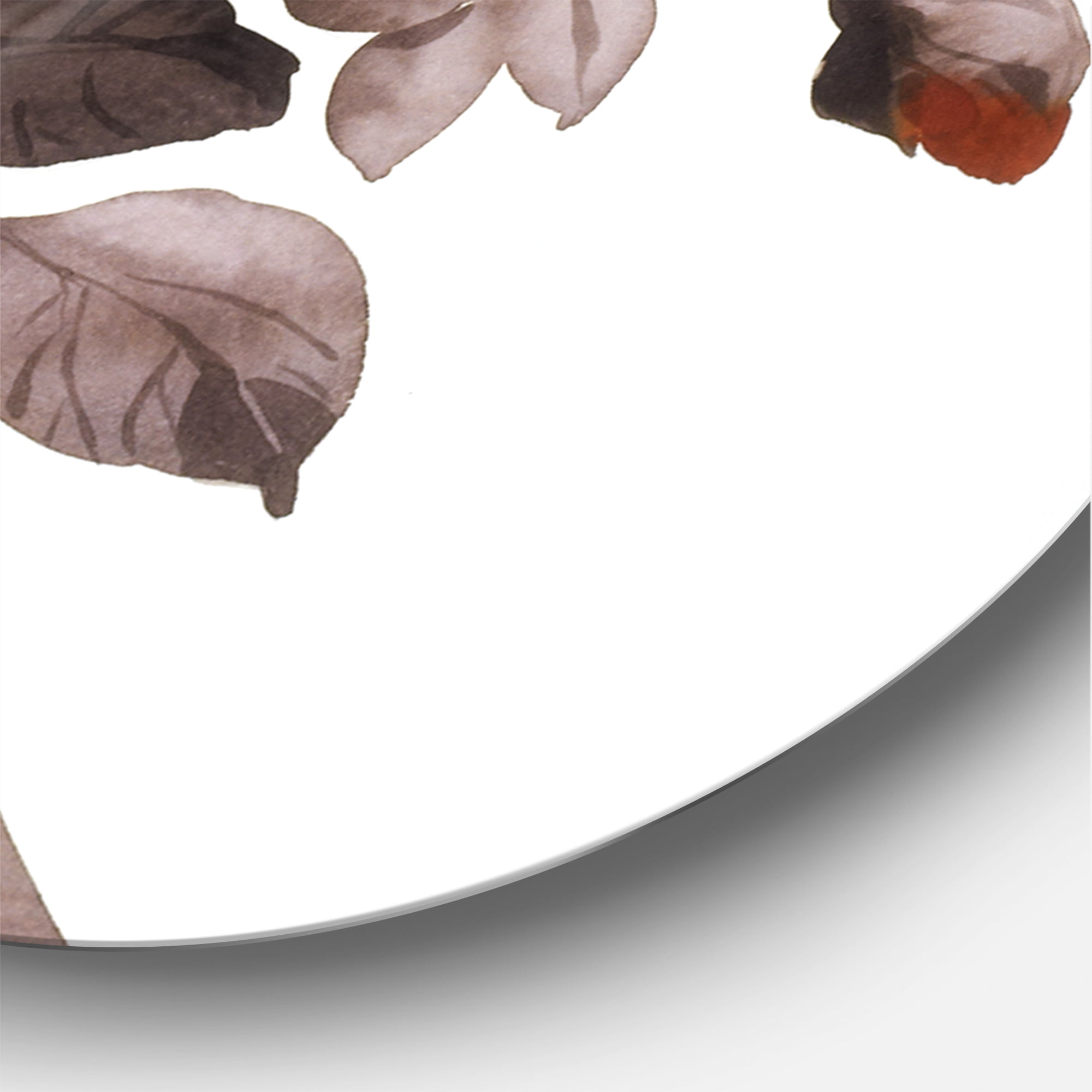 Designart 'Vintage Red and Orange Roses' Traditional Circle Metal Wall Art 36x36 - Disc of 36