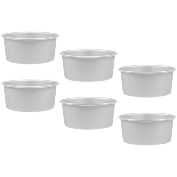 SEWCHICS 6-Piece Round Cake Pan Set 4-Inch Metal Baking Molds Non-Stick Bakeware