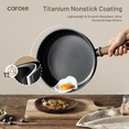 thumbnail image 3 of Carote Titanium Nonstick Frying Pan Skillet, 10" Nonstick Fry Pan Without Glass Lid, Induction Compatible, Black, 3 of 8