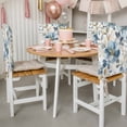 thumbnail image 4 of Spring Flower Dining Chair Back Cover Only, Vintage Blue Yellow Foral Leaves Wildflowers Set of 4 Chair Back Covers, Removable Washable for Dining Room, Banquet & Holiday Decoration, 4 of 9