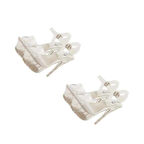 Masteelf 2 Pairs Stylish Super High Heel Sandals Nightclub High-heeled Sandals