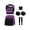 Purple, variant on Kids Girls Cheerleading Outfit Cheer Uniform Sleeveless Rhinestones Crop Top and Skirt with Pom Poms Hot Pink 12
