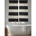 thumbnail image 5 of Black Cream Striped Semi Sheer Curtains 63 Inch Length 2 Panels Set,Farmhouse Vintage Shabby Chic Wood Grain Sheer Kitchen Curtain Privacy Voile Window Curtain for Living Room Bedroom Drapes, 5 of 7