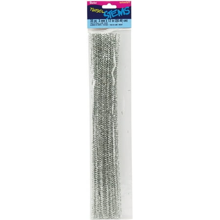 Tinsel Stems 3mm 12" 35/Pkg Silver