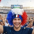 thumbnail image 5 of Jiibva Football Game Flag Colored Fan Wigs Hat, National Flag Afro Fan Wig Headgear Funny Headwear for Soccer Match Celebration Flag Colorful Event Hairband, 5 of 7