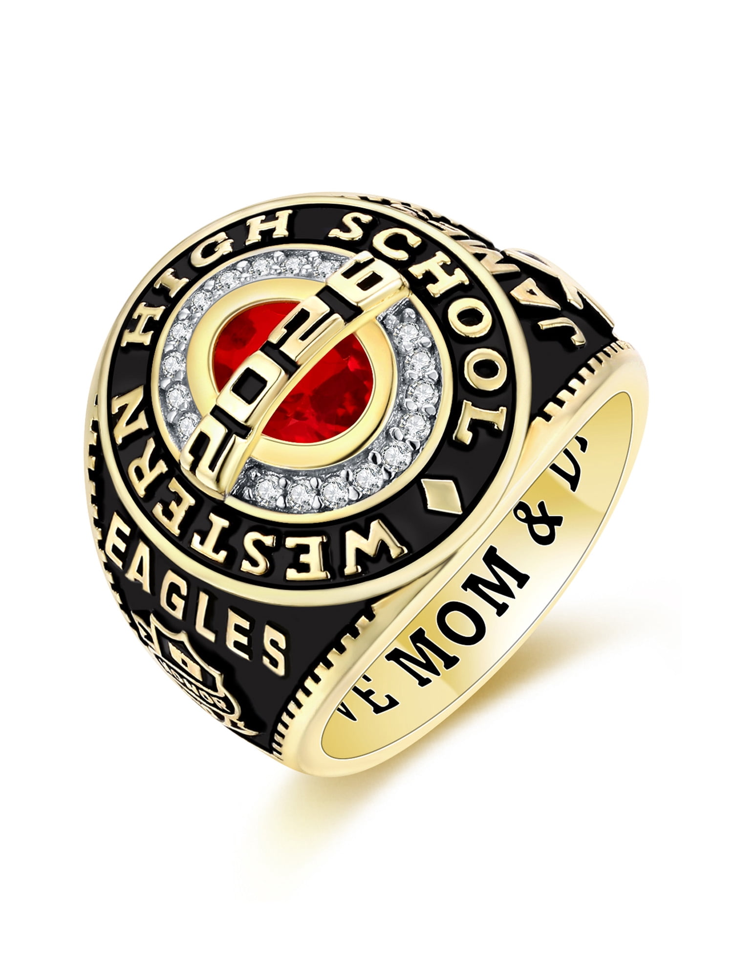 Mementos PJM Custom Class Ring for Men High School and College-10kt Yellow Gold-Privilege