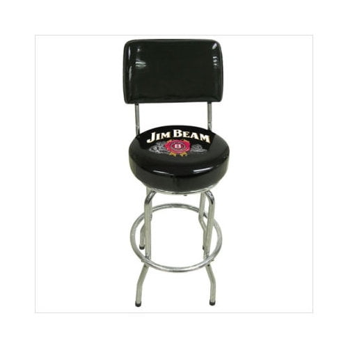 Jim Beam Black Bar Stool With Backrest
