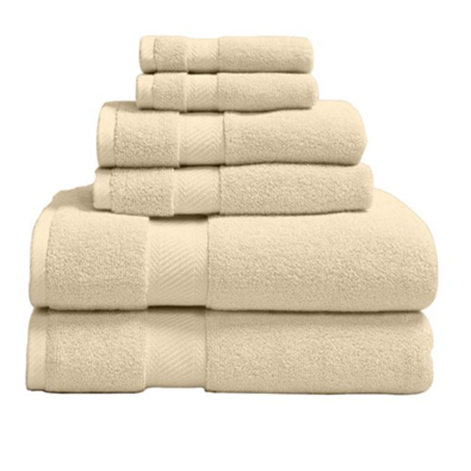 Super Soft and Absorbent 100% Plush Combed Cotton 6PC Solid Elegent Towel Sets 