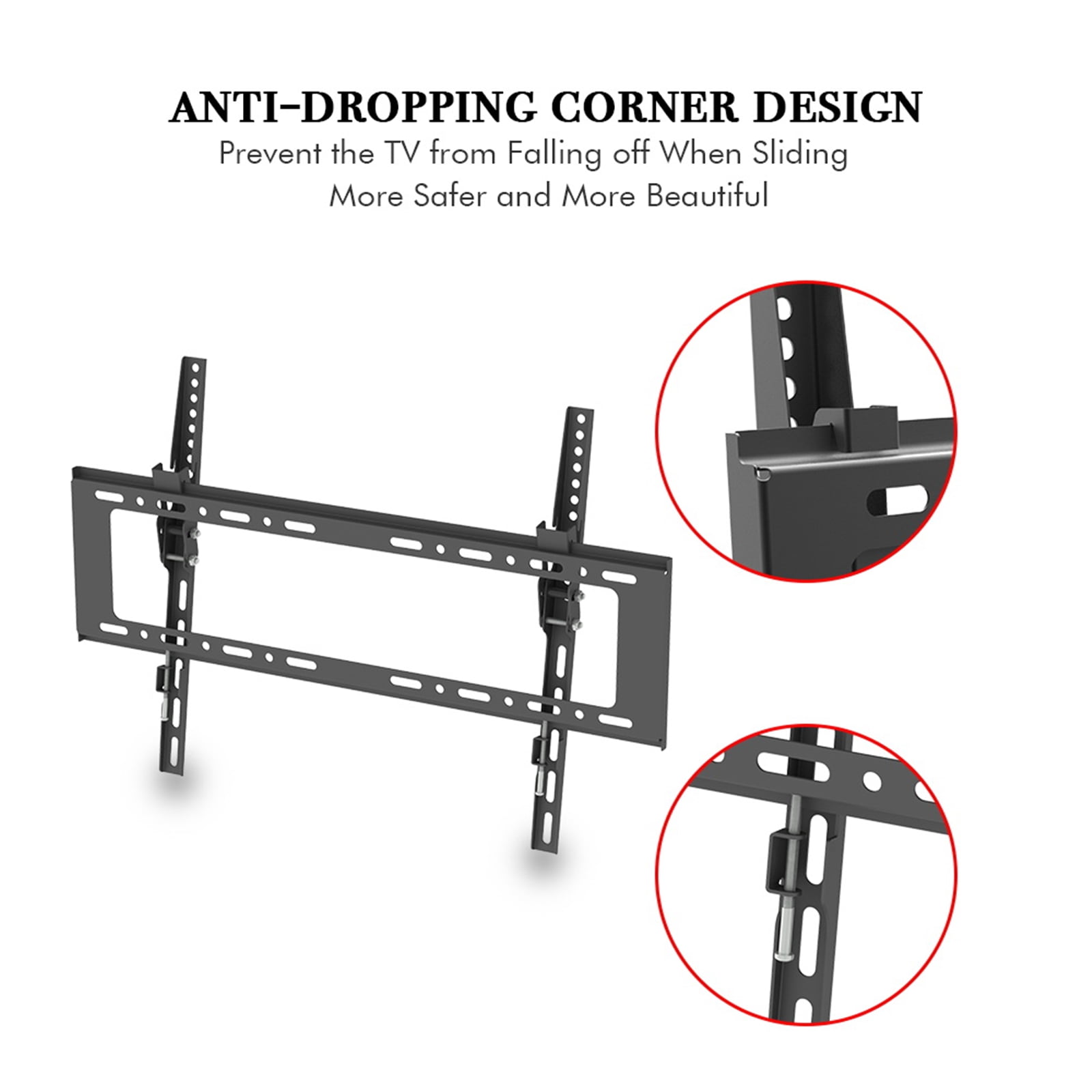 Youngshion TV Mount Fixed for Most 32-70 Inch LED, LCD and Plasma TV, TV Wall Mount TV Bracket up to VESA 400x400mm and 110 LBS Loading Capacity, Low Profile and Space Saving Flat Mount