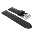 thumbnail image 3 of 24mm Mens' Alligator Style Leather Watch Strap Band, Stainless Steel Buckle, 3 of 7