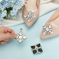 thumbnail image 4 of 2 Pairs 2 Colors Glass Rhinestone Shoe Decorations Removable Iron Shoe Buckle Clip Mixed Color 53.5x53.5x12mm 1 pair/color, 4 of 7