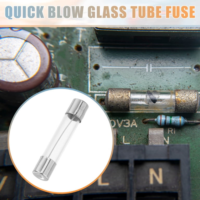 100 PCS 3.15A 250V Fast Blow Glass Tube Fuses - 5x20mm Size, F3.15AL250V