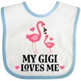 thumbnail image 3 of Inktastic My Gigi Loves Me Flamingo Girls Baby Bib, 3 of 4