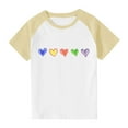 thumbnail image 1 of Zpanxa Girls Shirts Color Print Short Sleeve T Shirt Summer Oversized Crewneck Basic Tee With Polyester Spandex 4 Years, 1 of 6