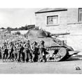 thumbnail image 2 of Soldiers and their tank advance into a Belgian town during WWII Poster Print by Stocktrek Images, 2 of 2