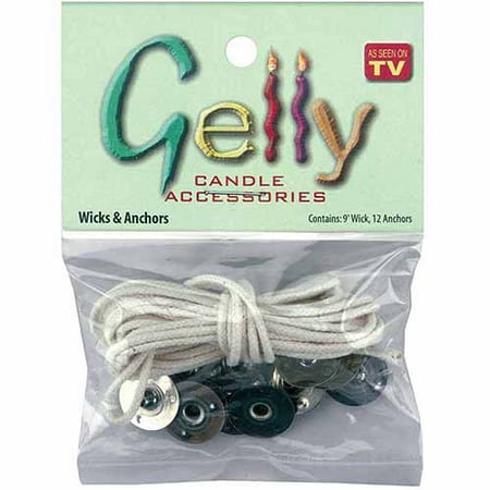 Gelly Candle Wick and Anchors, 9' Wicks and 12 Anchors