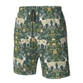 thumbnail image 4 of Pofeuu Deer And Flowers Prin Men's Swim Trunks Quick Dry Bathing Suit Swimming Board Shorts Mesh Lining Beach Swimwear-Large, 4 of 6