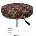 thumbnail image 4 of Fotbe Brown Gold Grid Stool Covers Round,Waterproof Round Bar Stool Covers Bar Chair Covers Washable Stool Cushion Slipcover for 12-14 Inch Chair-14 inch, 4 of 7