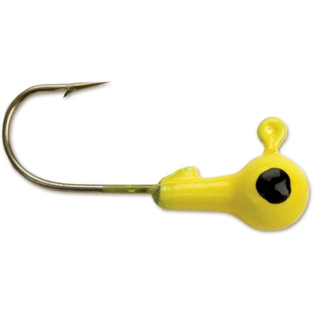 GOTCHA HJH182 Round Jig Head 1/8 oz Size 1 Hook Yellow 10 Per Pack