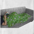 thumbnail image 6 of Soccer Soft Flannel Fleece Throw Blanket, Professional Player Athletics Pattern Football Shoes Balls on Grass, Cozy Plush for Indoor and Outdoor Use, 50" x 60", Lime Green Yellow Black, by Ambesonne, 6 of 6