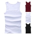 thumbnail image 4 of TNOBHG Men Slim Fit Vest Men Sports Vest Square Neck Slim Fit Breathable Soft Sweat Absorption Solid Color Mid Length Elastic Jogging Gym Tank Top Undershirt, 4 of 8