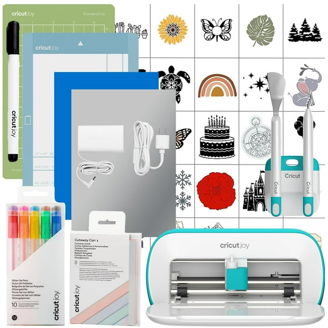 Máquina cortadora Cricut Joy +, paquete de tarjetas con herramientas y bolígrafos