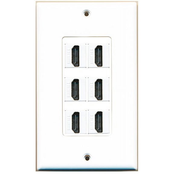 RiteAV - 6 Port HDMI Wall Plate Decorative