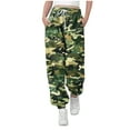 thumbnail image 2 of AHTJRT Camo Pants for Kids Drawstrings Elastic Waist Trousers with Pockets Athletic Tapered Joggers Pants Trainning Running Gym Sweatpants Green 7-8 Years, 2 of 8