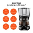 thumbnail image 4 of Chefman Cafetera programable de 1L, cafetera eléctrica, olla antigoteo, filtro reutilizable para molidos frescos, acero inoxidable redondo, jarra de vidrio, 4 of 5
