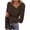 Coffee, variant on Womens V Neck Long Sleeve Top Beige Stretchy Basic Slim Fit Crossover Blouse,Size M