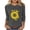 Dark Gray, variant on Fall Fashion Must Haves Women's Ribbed Knit Top 3/4 Sleeve Round Neck with Floral Print Design Tees Tshirts Blouse for Date Night Women Fall Clothes