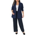 thumbnail image 2 of Agnes Orinda Women's Plus Size Blazer Lapel Long Sleeves Button Down Business Casual Suit Jacket with Pockets 1X Navy Blue, 2 of 6