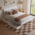 thumbnail image 4 of Phoenix Full Size Solid Wood Platform Bed with Drawers in White, 4 of 14
