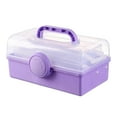 thumbnail image 1 of Organizador multiusos Caja de herramientas plegable Caja de almacenamiento de tres capas Estuche para manualidades para juegos de fabricación de uñas, violeta, 1 of 5