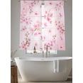thumbnail image 5 of Pink Cherry Sheer Curtains 72 Inch Length 2 Panels Set, Spring Botanical Blossoms Flowers Floral Voile Window Treatment Rod Pocket Curtains Sheers Drapes for Bedroom/Living Room/Kitchen 52"x72"x2, 5 of 7
