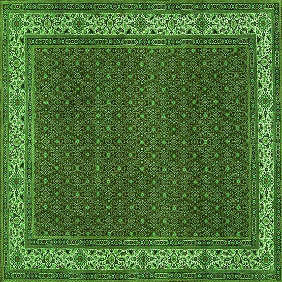 Ahgly Company Indoor Square Persian Green Traditional Area Rugs, 5' Square