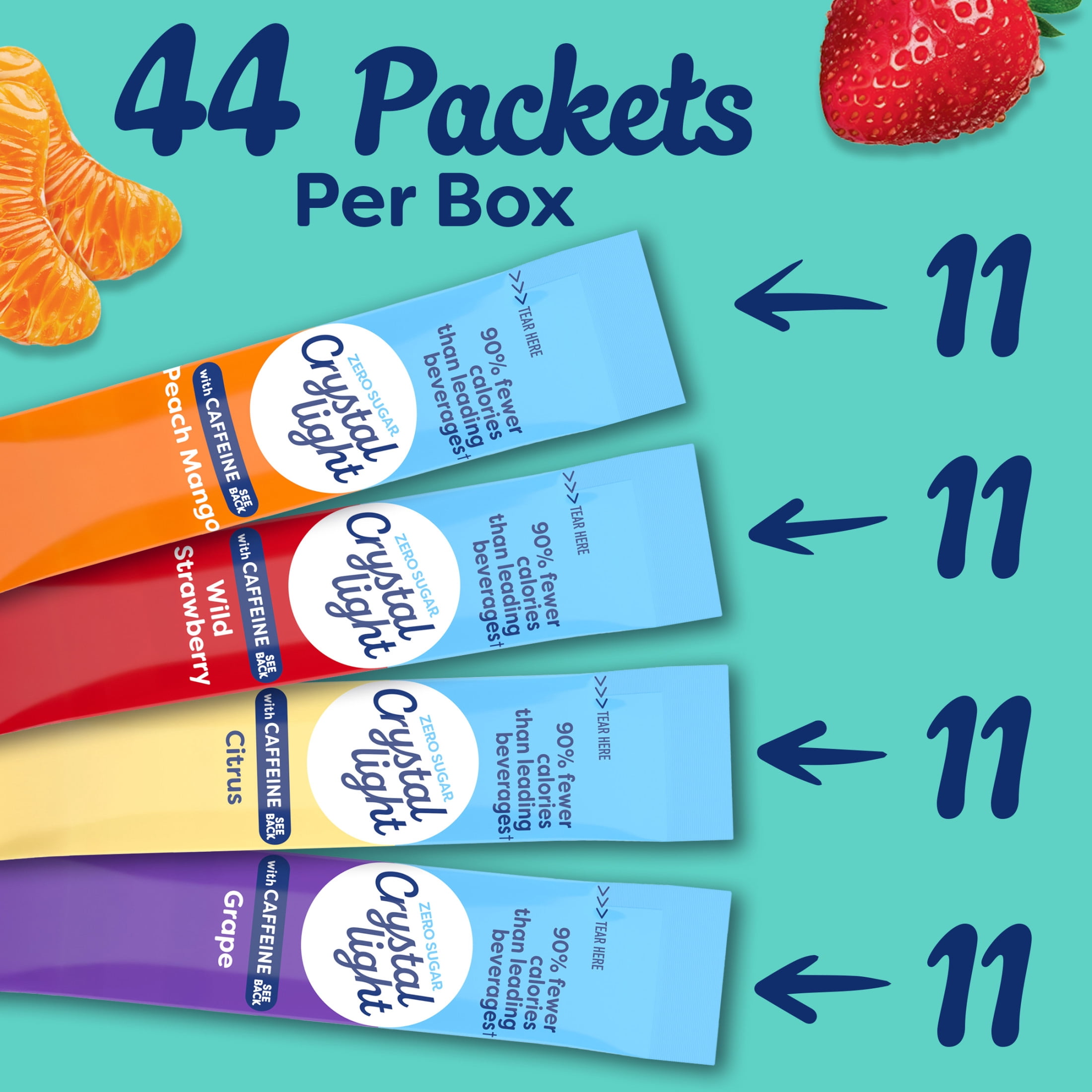 (6 pack) Crystal Light Energizing Variety pack, 44 Count On-the-Go Packets