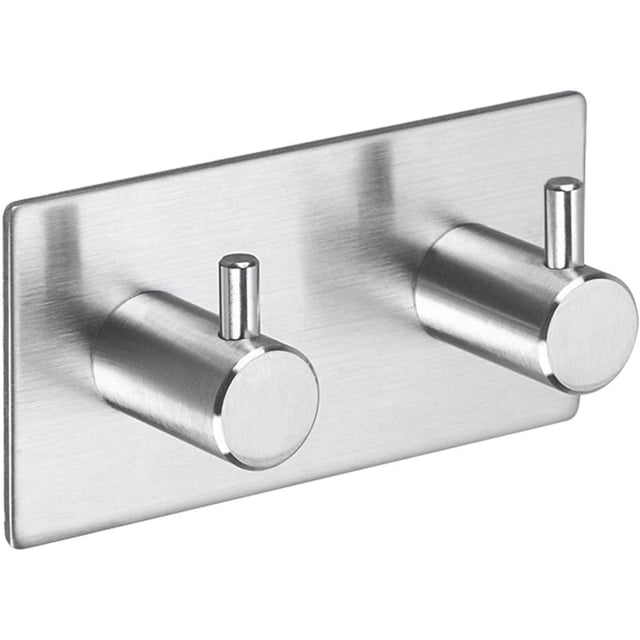 Gancho para toallas, gancho para bata autoadhesivo, 2 ganchos de pared, ganchos para toallero de baño y cocina de acero inoxidable, no perforan agujeros, son fáciles de instalar, súper pegajosos Sailing Electrónica