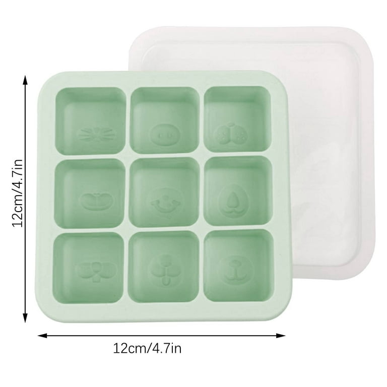 COFEST Baby Food and Breast Milk Freezer Tray,Silicone Freezer Tray with  Lid,Baby Food Storage Container,Perfect for Homemade Baby Food,Vegetable &  Fruit Purees Green 