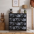 thumbnail image 5 of Sorbus Dresser with 8 Drawers - Furniture Storage Chest Tower Unit for Bedroom, Hallway, Closet, Office Organization - Steel Frame, Wood Top, Easy Pull Fabric Bins (Marble, Black), 5 of 6