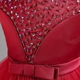thumbnail image 3 of Vestidoo Formal Vestido sin mangas con cuello redondo Jersey para niñas Vestido de dama de honor de boda Ygjytge Rojo*4-5 años Única para Niña, 3 of 9