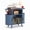 Blue, variant on Panapinka Mid-Century Rustic Round Turntable Storage Cabinet with Built-in Charging Station & USB Ports, Large Vinyl Record Player Stand with Open Storage Shelves