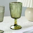 thumbnail image 6 of Fiocias Wine Glass Goblet Embossment Texture Beverage Glasses Wine Liqueur Cup for Party Green, 6 of 9