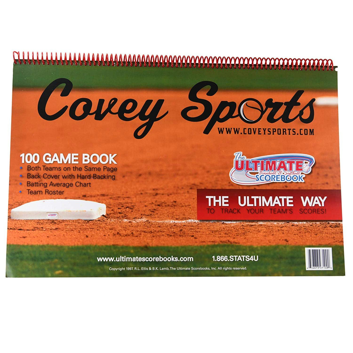 Covey Sports Baseball Softball Scorebook and Lineup Card Bundle Rawlings Score Master Scorekeeper Book Bundled with 30 Covey Lineup Cards