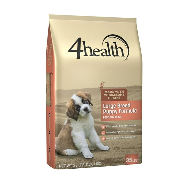 4health 9907 35lb Wholesome Grains Large Breed Puppy Chicken Formula Dog Food
