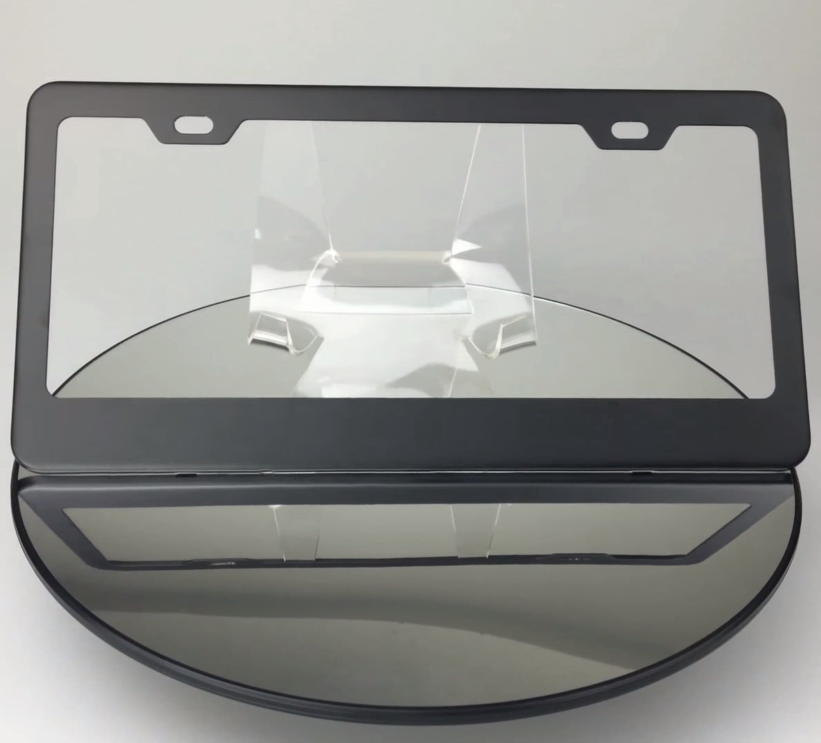 "I Live My Life A Quarter Mile At A Time" License Plate Frame - Matte Black Stainless Steel, 12x6 Inch With Screws