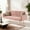 Pink, variant on Gewnee Pink 68.31" Futon Sofa Bed, Solid Eucalyptus Wood Frame, Golden Metal Legs, 5 Adjustable Backrest, 2 Pillows for Home Office Guest Room