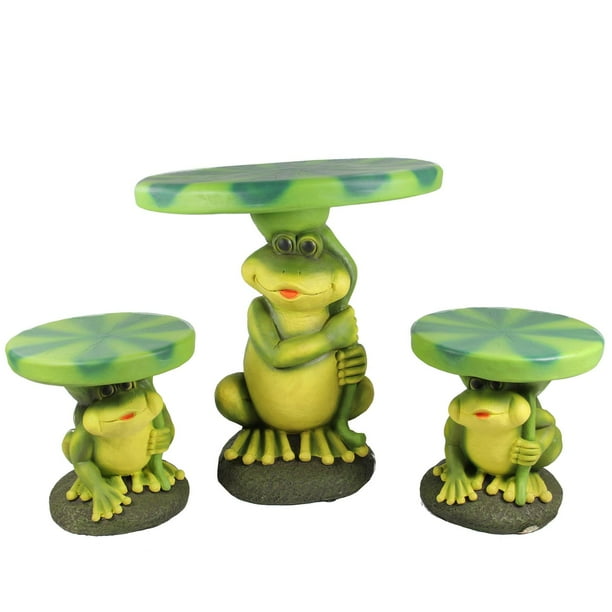 3 Piece Frog With Lily Pad Table Chair Novelty Garden Patio Furniture Set Com - Garden Furniture Ceramic Frog 3 Piece Frog With Lily Pad Table Chair Novelty Garden Patio Furniture Set Com - Garden Furniture Ceramic Frog