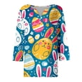 thumbnail image 3 of Fshinging Womens Tops Casual T Shirts Easter 3/4 Sleeve Eggs Rabbit Graphic Crew Neck Fashion Workout Clothes White XXXXL, 3 of 3