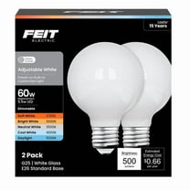 Feit Electric 3019501 60W Equivalence Adjustable G25 E26 Medium White LED Bulb